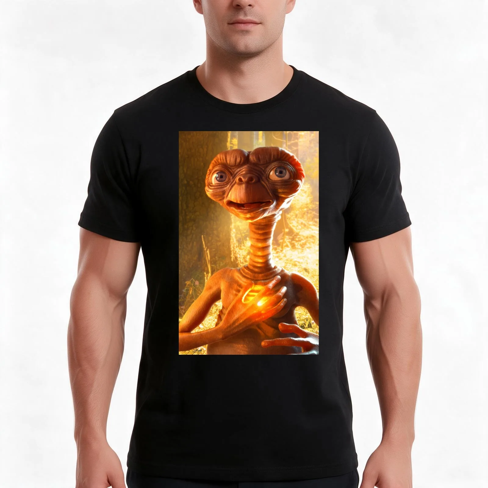 ET the Extra Terrestrial T-Shirt, Summer Casual Cotton Tee, Oversized Streetwear Tops, Vintage Graphic Print, Unisex Men Women