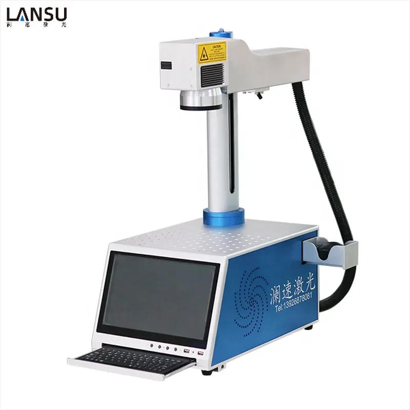 20W 30W Desktop Portable Fiber Laser Marking Engraving Machine for Metal Jewelry Dog Tag Logo with CE Certification