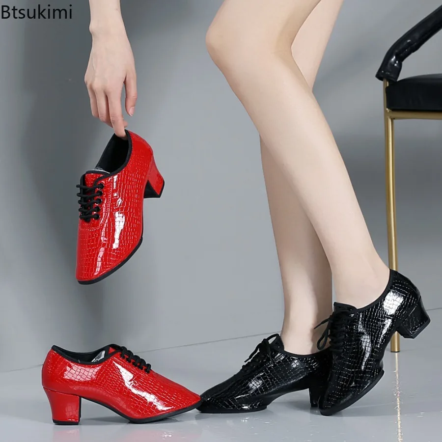 

New Latin Shoes Women's Outdoor Dance Pumps Waltz Tango Ballroom Dancing Shoes Indoor Soft Leather Modern Jazz Shoes for Adults