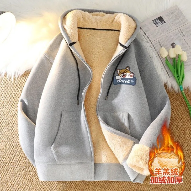 2024 Autumn and Winter New Fashion Printed and Fleece Thick Warm Hoodie Men\'s Casual Loose Comfortable High Quality Coat M-4XL