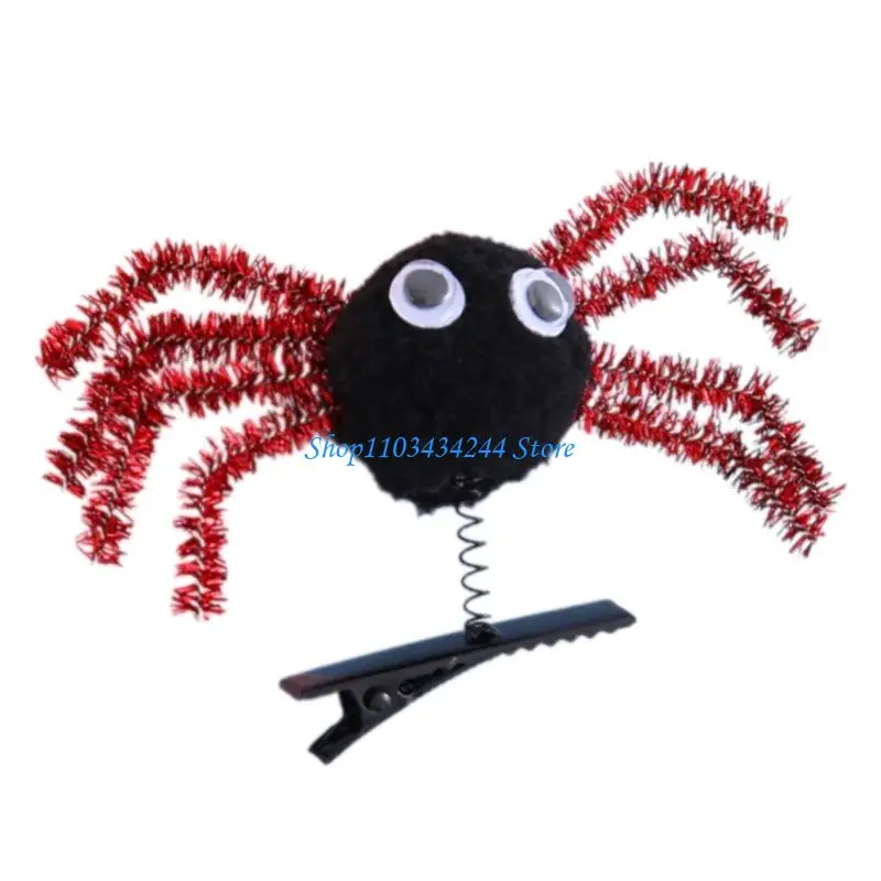 1 قطعة مشبك شعر العناكب التفاعلية للأطفال زي الحفلات العملي دبوس الشعر المشابك سن 3 + تأثيري هيربيسي