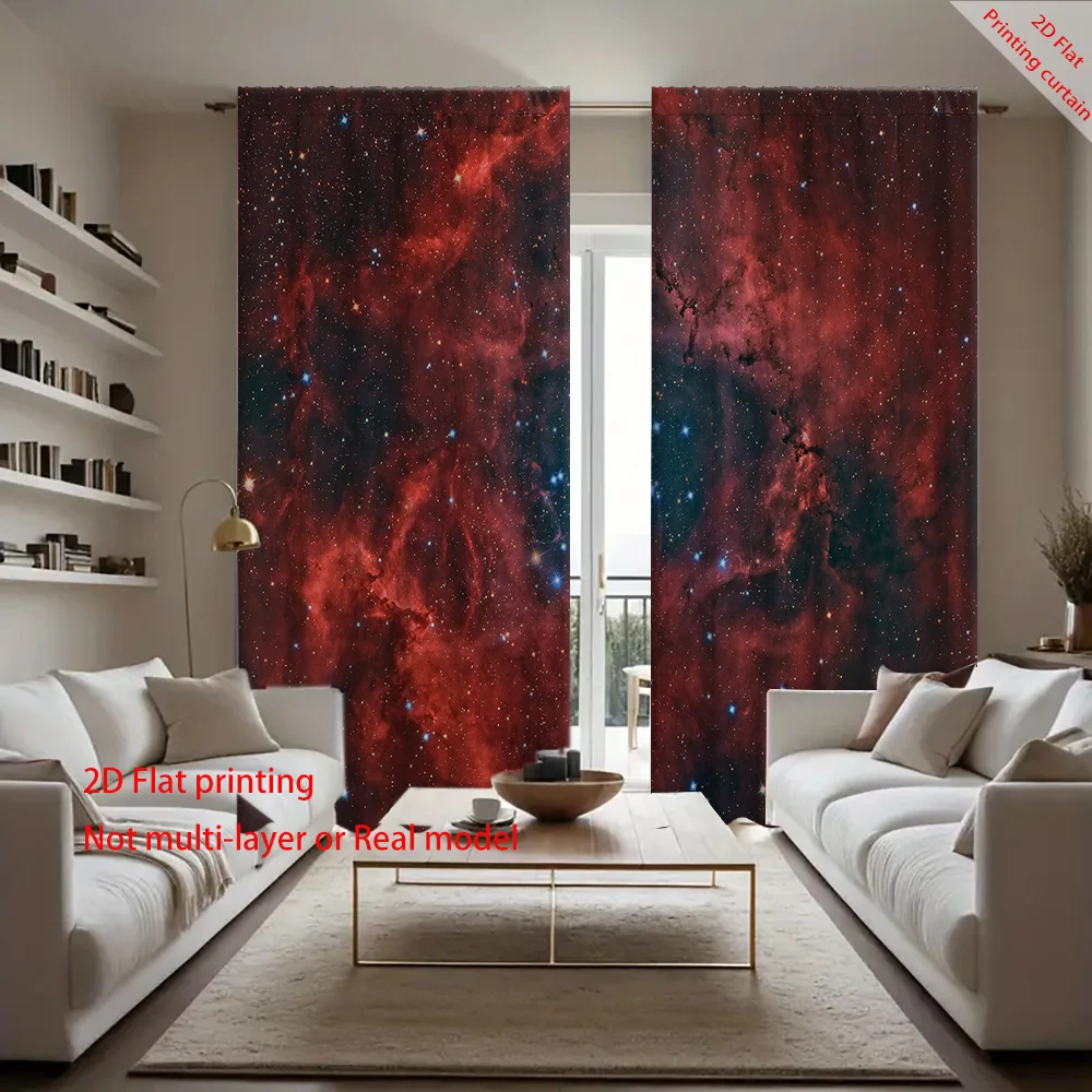 Starry Sky Universe Printed Curtains Sunshade for Home Office Bedroom Living Room Dormitory - Window Treatment Decor
