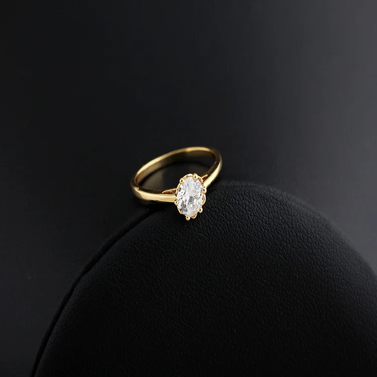 Ever fade 14k anel de ouro para mulher solitaire 1.0ct corte redondo zircônia diamante casamento banda nupcial flor jóias nariz anéis