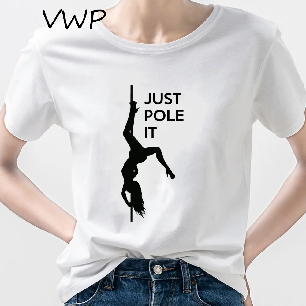 Graphic Pole Dance T-shirt Women Cartoon Unicorn Print Harajuku Aesthetic Top Tshirt Tee New Summer Fashion Y2k Female T Shirt