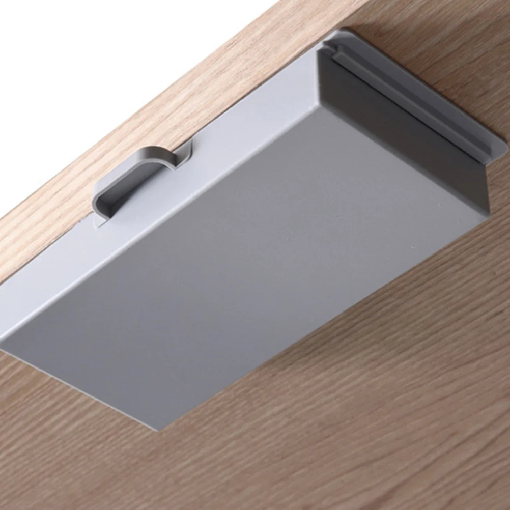 

2pcs ABS Under Desk Drawer Storage Box Hidden Desktop Organizer -Resistant Office Supplies for Pencils Chargers