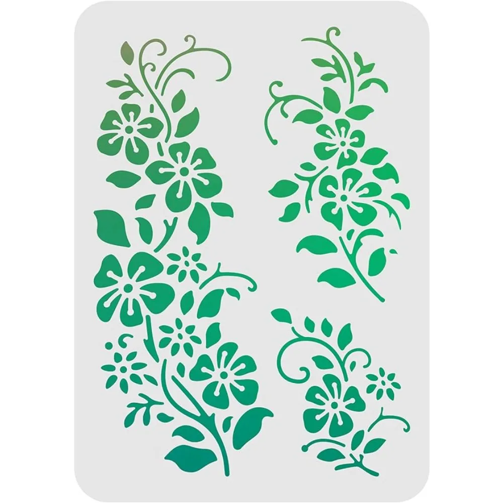 Flowers Stencils 11.7x8.3 Inch/29.7x21cm Bunch of Blooms Template Wild Flower Stencils Reusable DIY Art and Craft Stencils