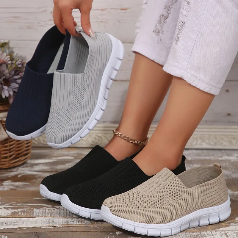 Ladies Shoes Hot Sale One Kick Women's Vulcanize Shoes Spring Autumn Breathable Mesh Solid Flat Casual Comfortable Walking Shoes