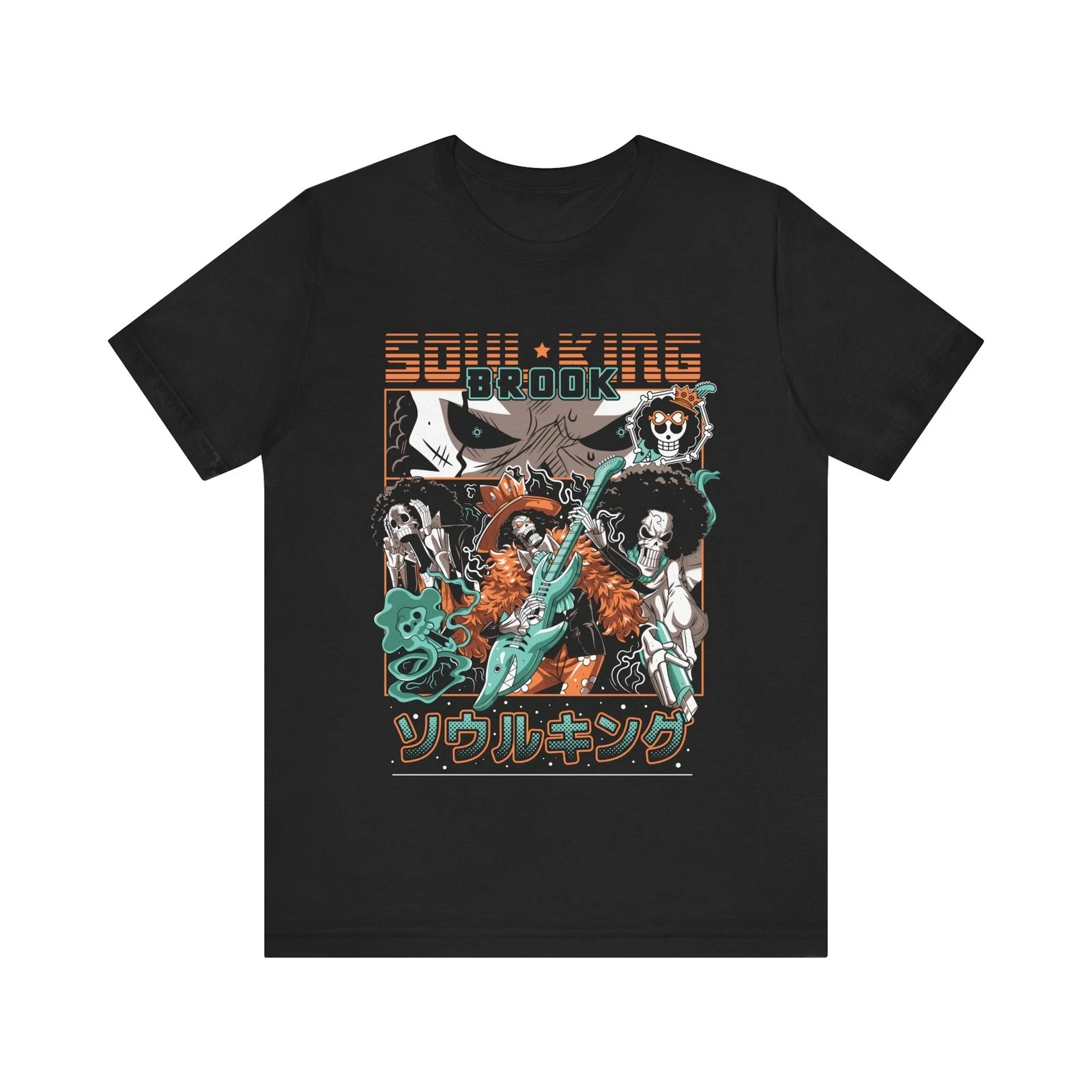 

Summer Hot Selling One Piece Soul King Brook Fan Art Graphic Tee Men's Round Neck Short Sleeved Shirt
