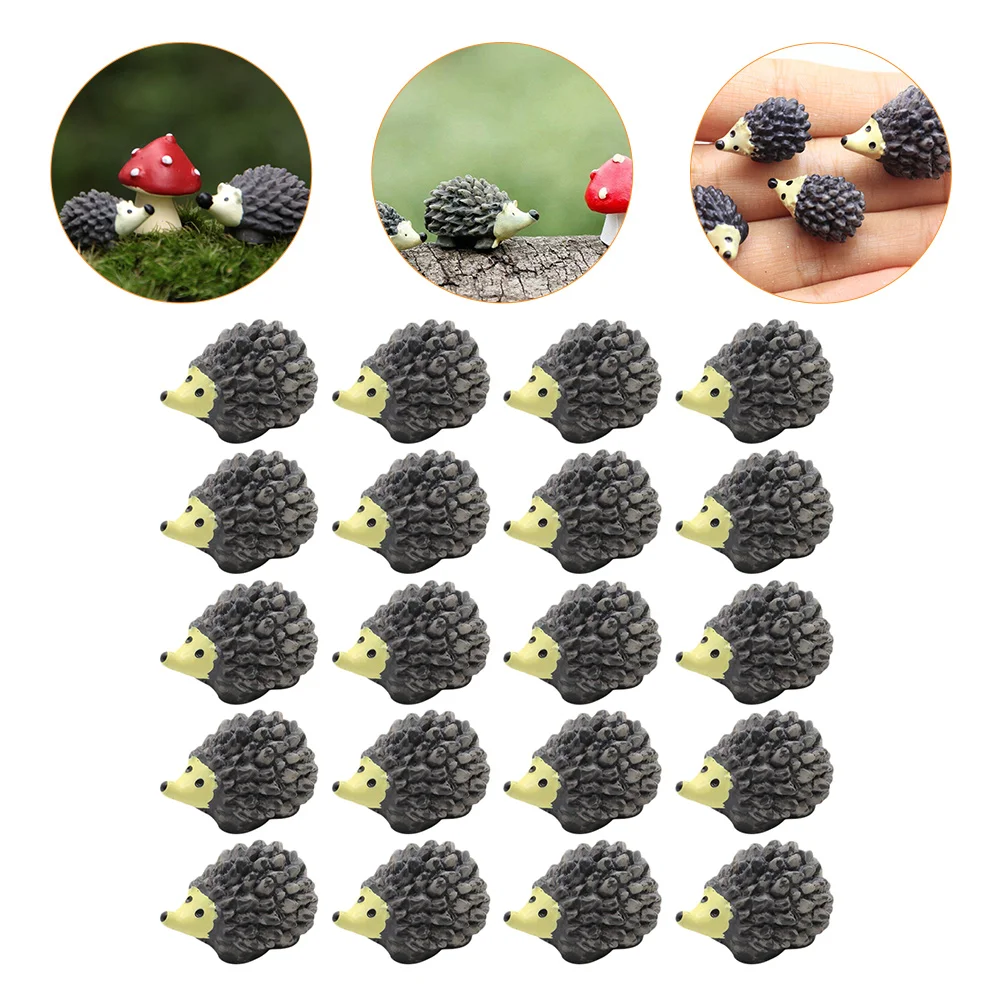 

20 Pcs Hedgehog Ornament Tabletop Miniatures Outdoor Decoration Garden Ornaments Artificial