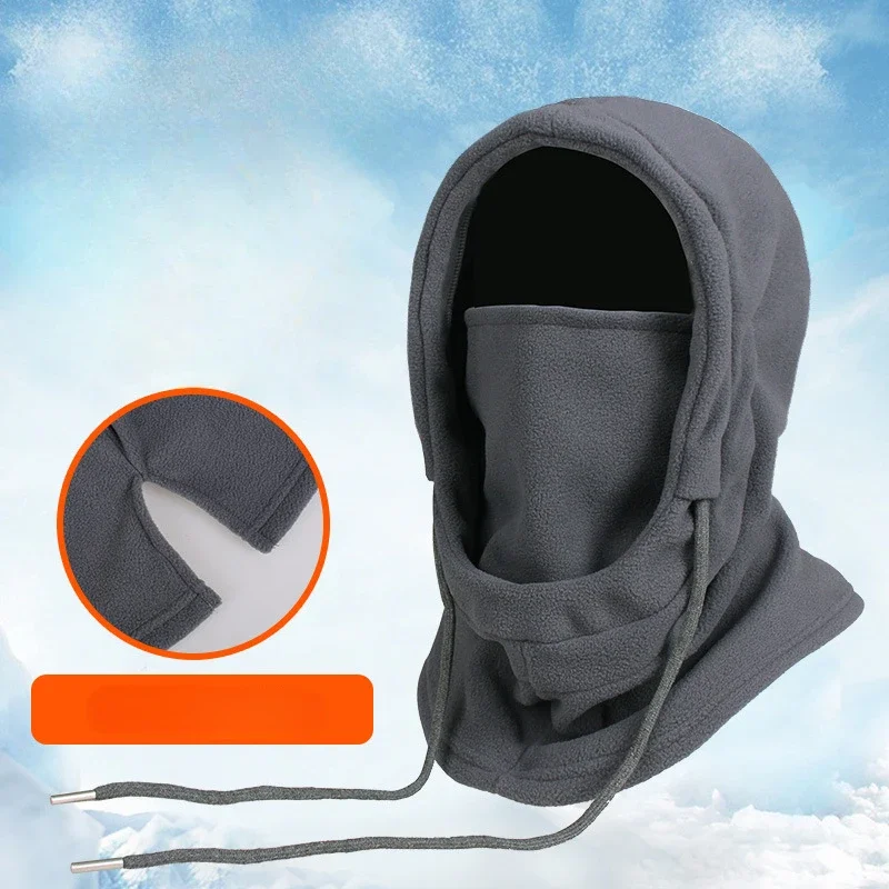Warme Fleece-Sturmhaube für Männer und Frauen, Winter-Gesichtsmaske, Halswärmer, Kapuzenkappe, winddicht, Thermo-Kopfbedeckung, Mützen, Bandana – Detail 4