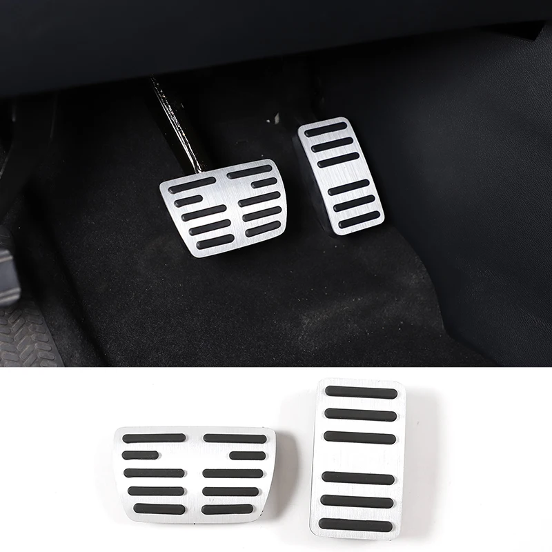 For Honda Pilot 2016-2022 Aluminum Alloy Silver Car Car Accelerator Brake Pedal Anti-Slip Pedal Car Interior Accessories 2Pcs