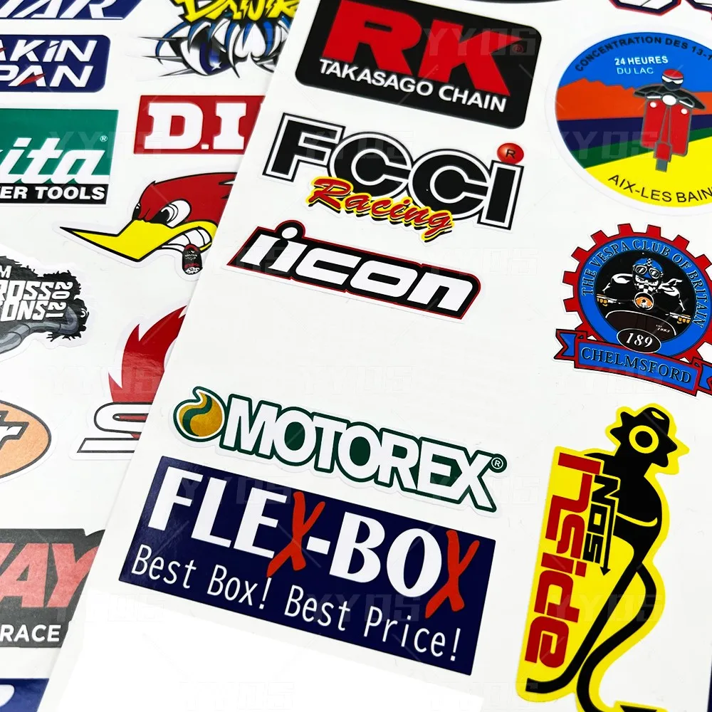 Motocicleta impermeável Adesivos, MotorBike Patrocinador Logotipo, Capacete Tanque Side Strips, decalques para Honda, Suzuki, Kawasaki, Ktm, BMW,