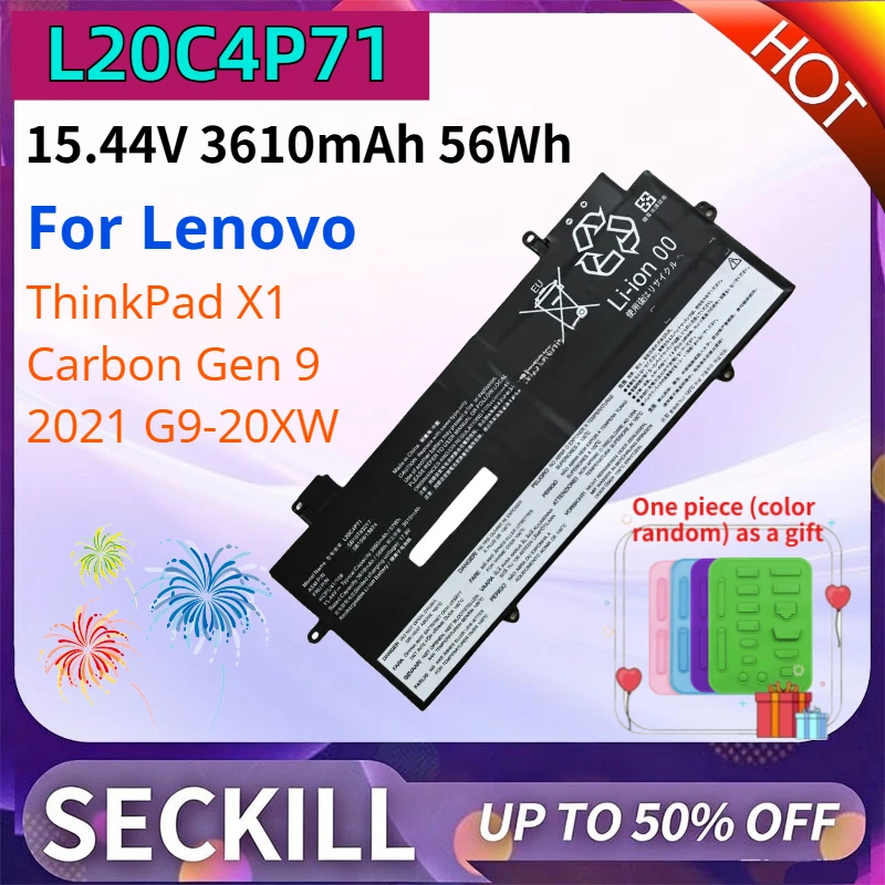 L20C4P71 15.44V 3610mAh 56Wh Replacement Li-ion Laptop Battery for Lenovo ThinkPad X1 Carbon Gen 9 2021 G9-20XW