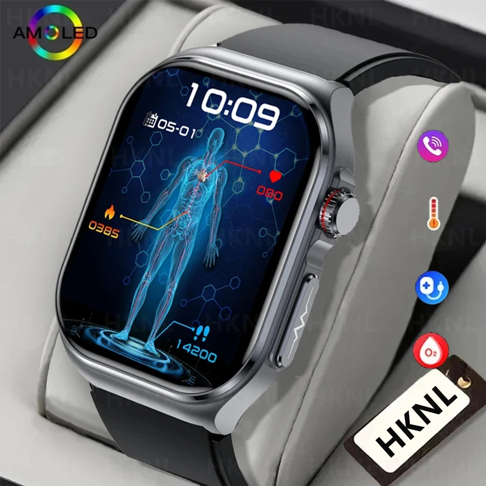 

Health Smartwatch NFC AI Medical Diagnosis Blood Lipids Uric Acid Blood Pressure SmartWatch ECG+PPG Bluetooth Call watch for men