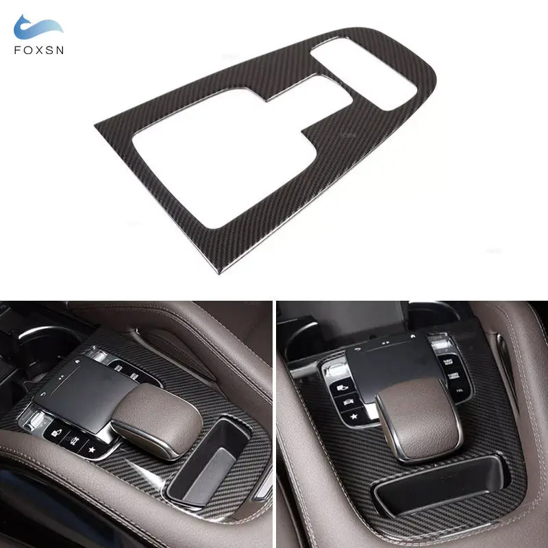 

Car Interior Center Control Gear Shift Panel Frame Cover Trim ABS For Mercedes Benz GLE W167 GLS X167 2020 Carbon Fiber Style