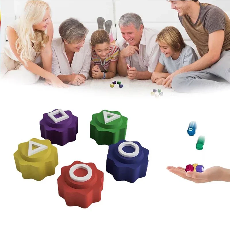 5pcs Calamari Game Dice Party Game Props Square Circle Triangle Printing Bar Games Party Props Korean Film Squid Play Games