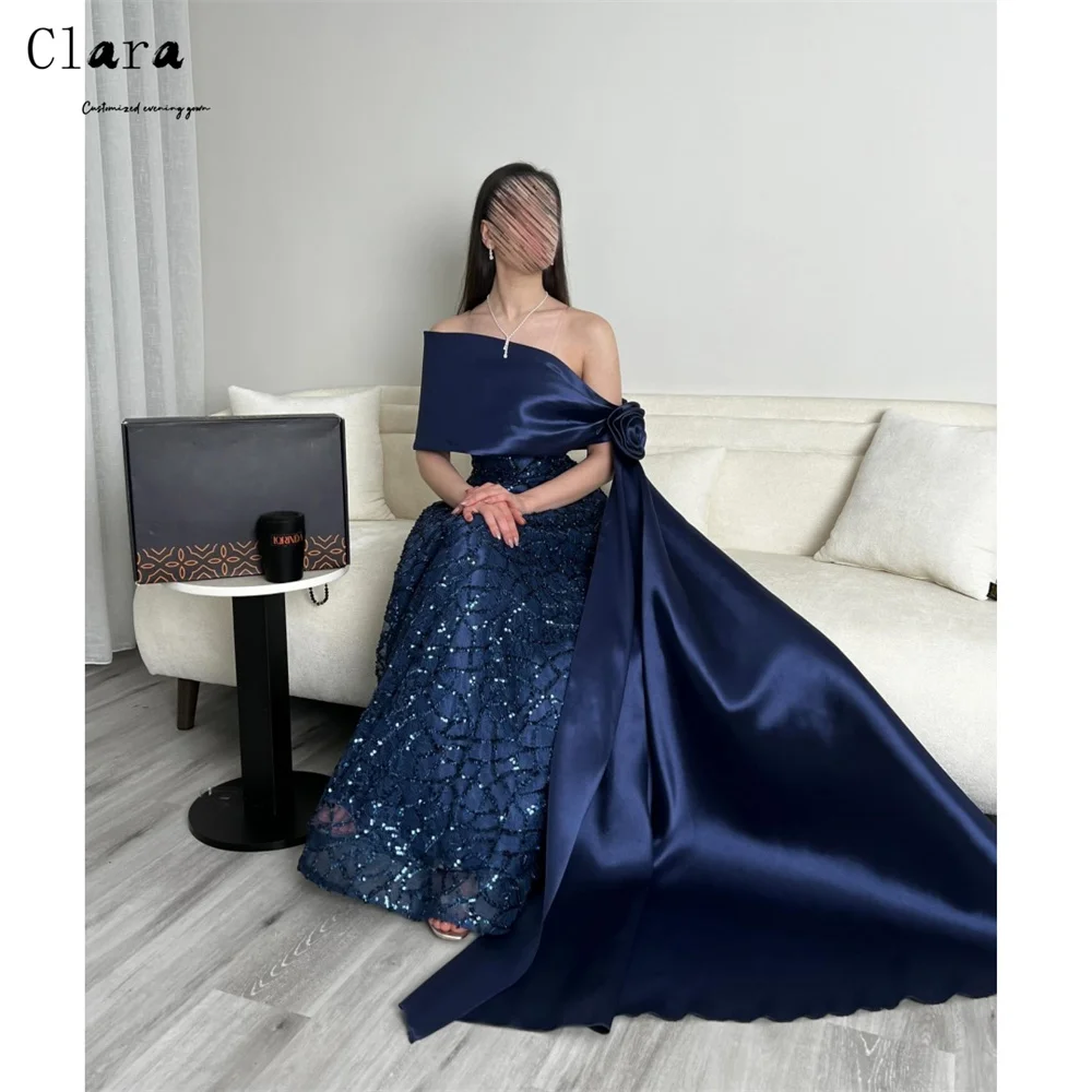 Clara Custom A-Linie, glänzend, schulterfrei, ärmellos, elegante Kleider für Damen, Party, Hochzeit, Ballkleider 2025, luxuriöses Partykleid