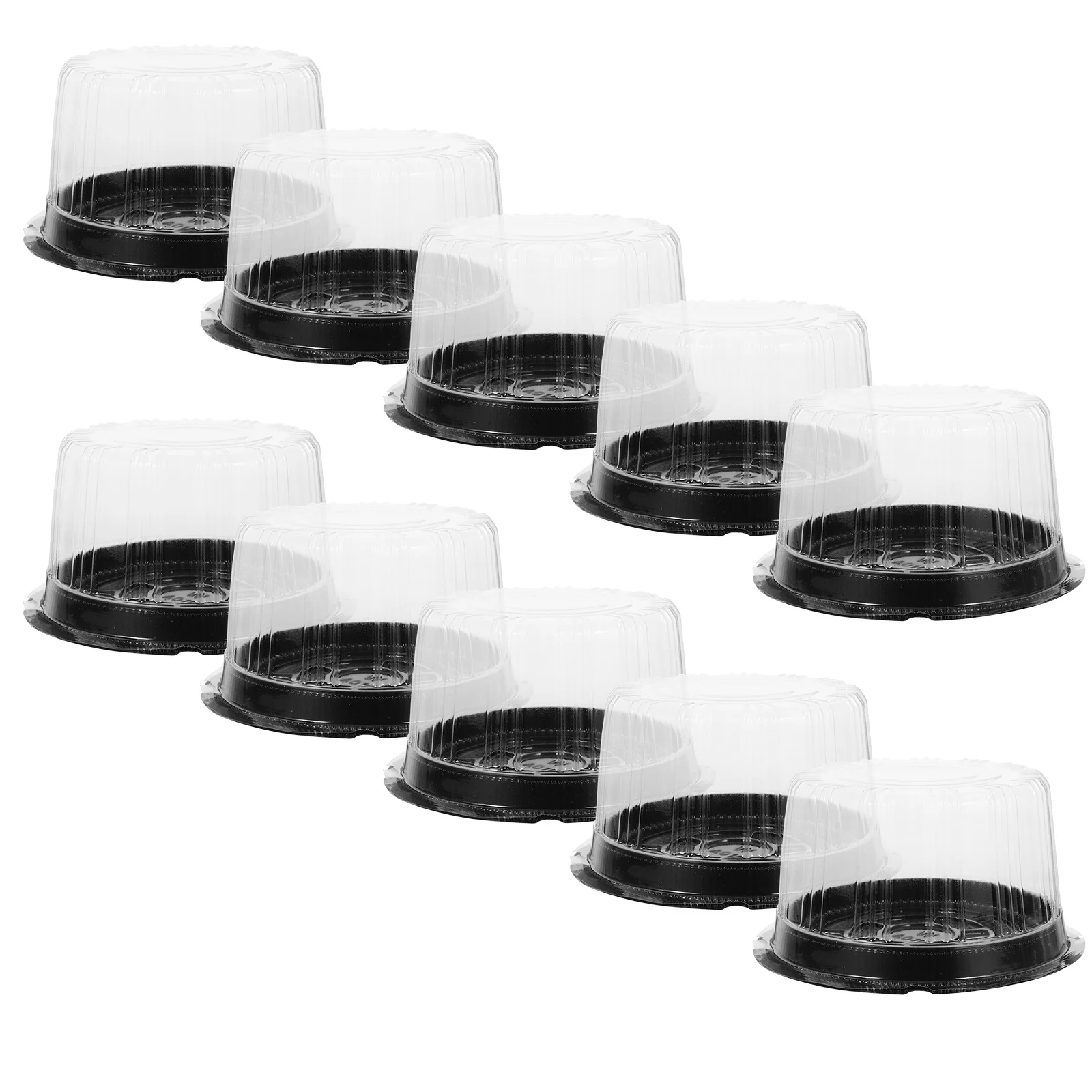 

10pcs Clear Carrier Round Cake Box Portable Bakery Packaging Birthday Cake Container Food Safe Lightweight