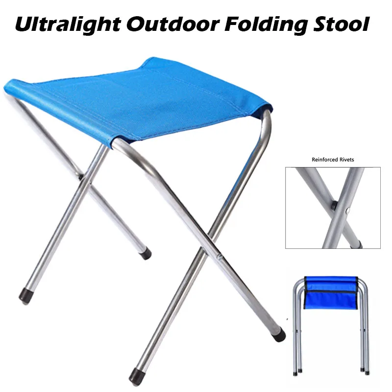 Portable Camping Stool Shower Chair Foldable Stool Small Metal Stool Oxford Camping chair Can Be Used for Camping Picnic