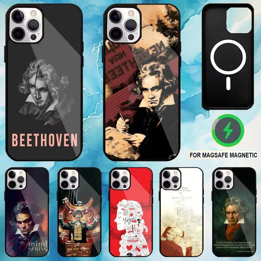 

Musician Beethoven Phone Case For iPhone17,16,15,14,13,12,11 Plus,Pro Max Magnetic For Magsafe Wireless Charging