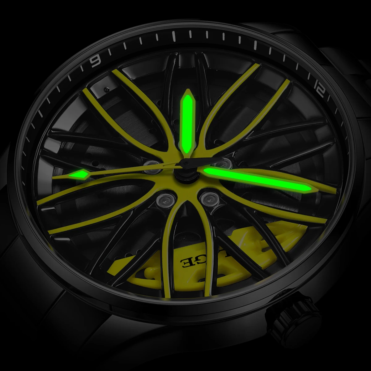 LIGE Business Luxury Quartz Watch Car Sport Rim Automatic Movement Round Dial Clock Watches Machinery Men Sport Watch+Box