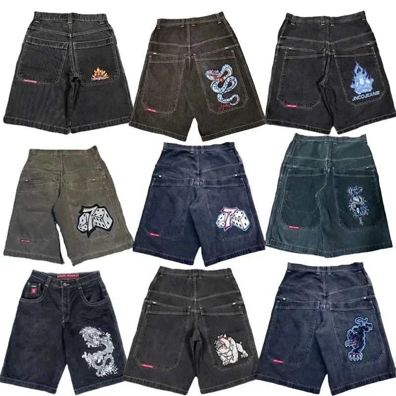 Y2K Shorts JNCO Hip Hop Pocket Harajuku Baggy Denim Gym Shorts vintage printing Men Women Casual Basketball Shorts Streetwear