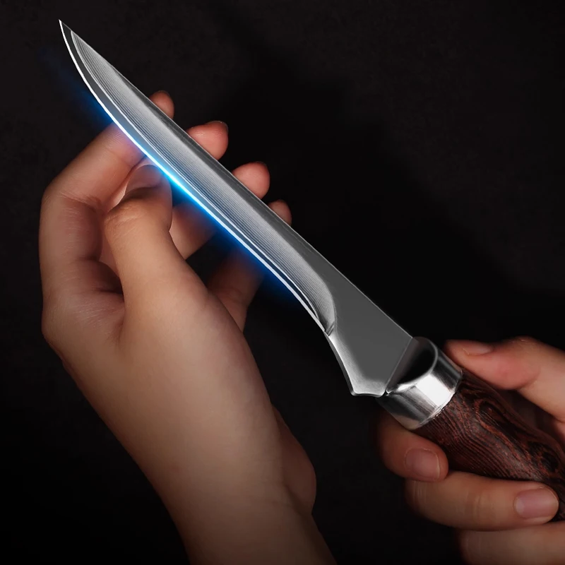 

Boning knife, butcher's professional sharp knife, meat cutting knife Damascus pattern kitchen knife, fruit knife for the kitchen