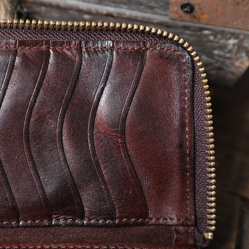 S.WORKER Klassische Geldbörse aus Vollnarbenleder, Vintage Echtleder-Portemonnaie, Große Kapazität Kartenhalter – Detail 10