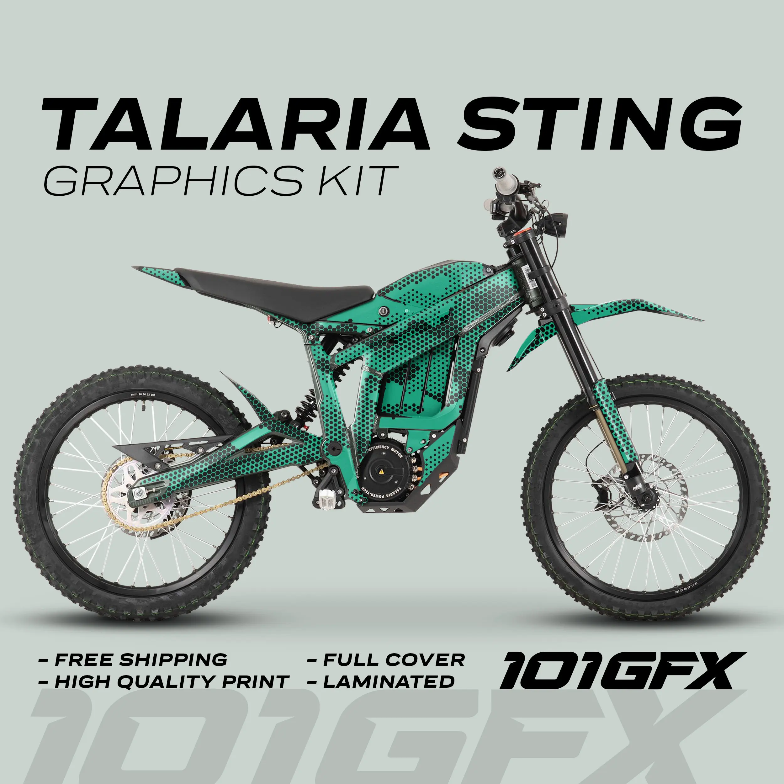 Graphics Kit HEXOCAM MINT Decals Stickers Laminated Camo hexagonal honeycomb modern  wrap eBike Emoto For Talaria Sting MX3 MX4