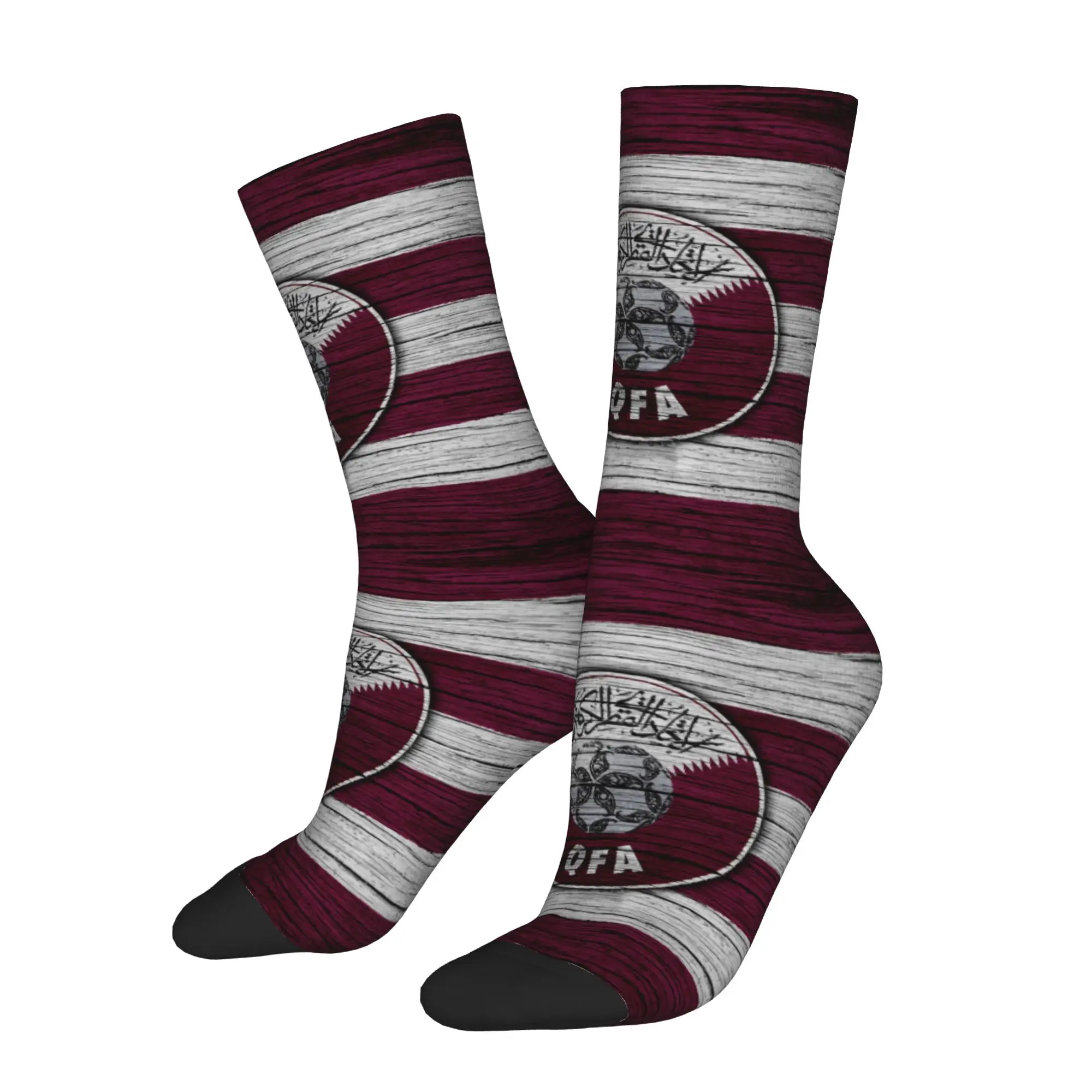Hip Hop Vintage Qatar Crazy Men's compression Socks Unisex  Harajuku Seamless Printed Funny Sock Match Day Essentials