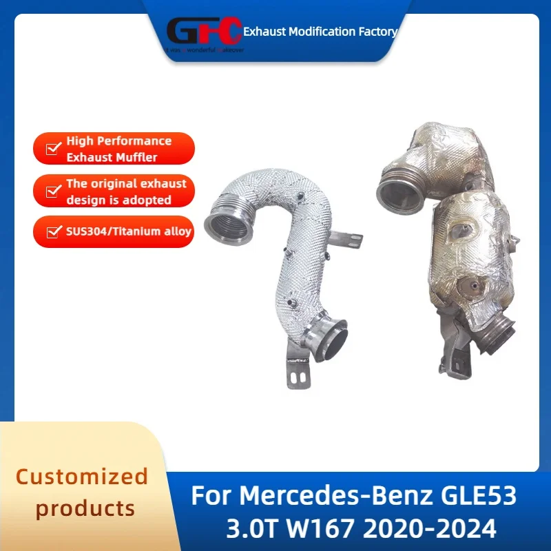 

Высокопроизводительная выхлопная система из нержавеющей стали Catless Downpipe для Mercedes-Benz GLE53 3.0T W167 2020-2024