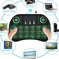 Wireless Mini Backlight Keyboard English Russian Spanish 2.4G Air Mouse Remote Touchpad for Windows Android TV Box Digital I8