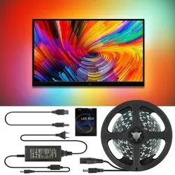 Ambient Light ws2812b strip 1-5M USB LED Strips 2812B LEDs light 5050 RGB Dream color Desktop PC Screen Bar Backlight Lighting