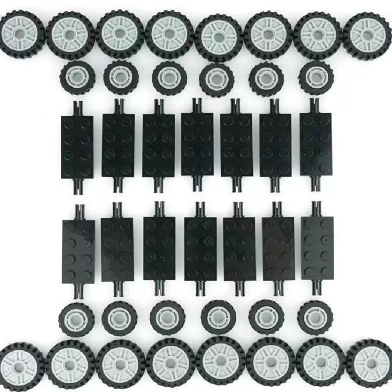 70pcs/ set, MOC building block tire set, tire and wheel hub combination, DIY building block accessories assembly toy.