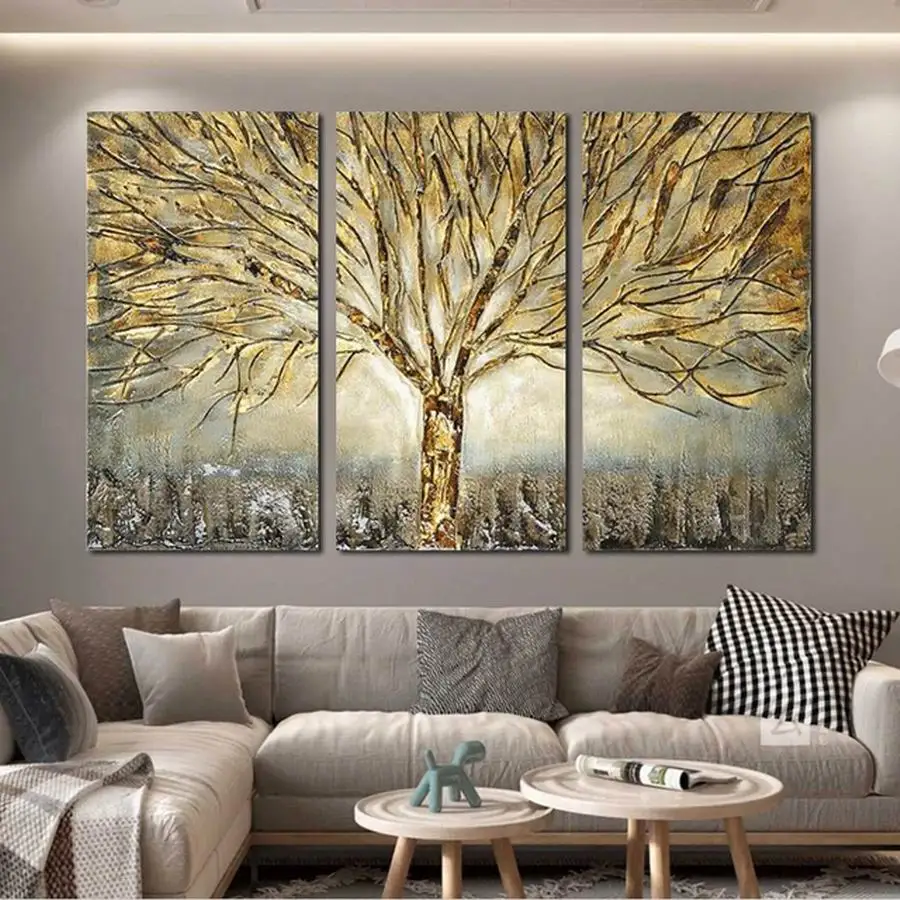 

3 Piece Diamond Painting Large Size Tree of Life Full Mosaic Embroidery Abstract Forest Scenery Triptych Diy Rhinestone Picture