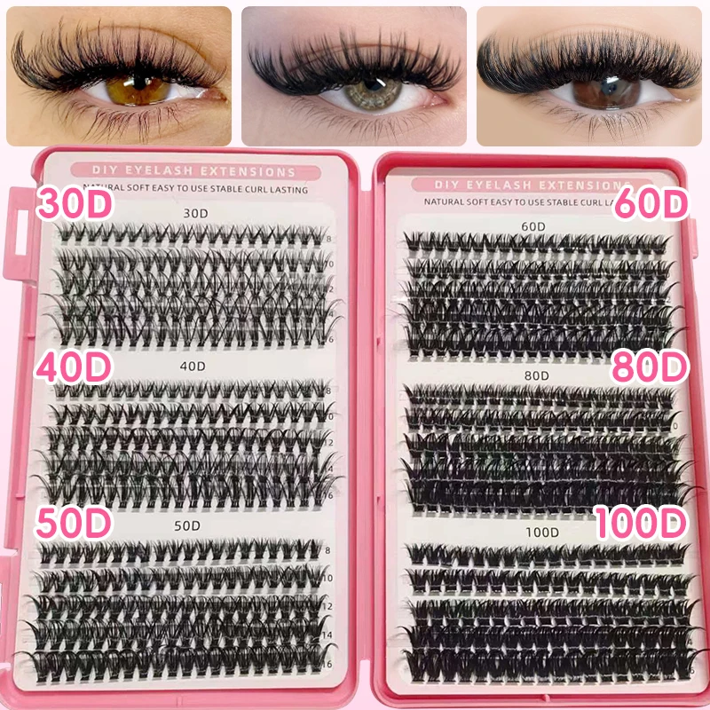 DIY Manga Spiky Cluster Wimpernverlängerungen, Natürliche Mega-Volumen Einzelne Vorgeschnittene Segmentierte Wimpern für Augen-Make-up zu Hause – Detail 7