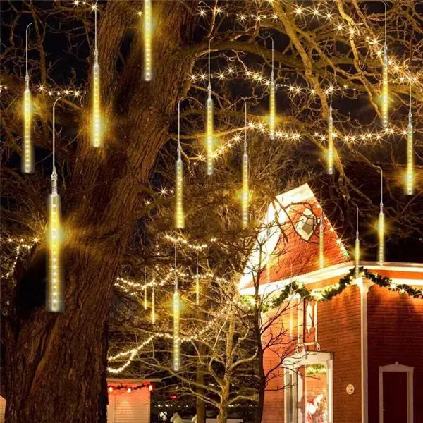 

50cm Lights Meteor Shower Rain 10 Tube Xmas Snowfall Tree Outdoor Light