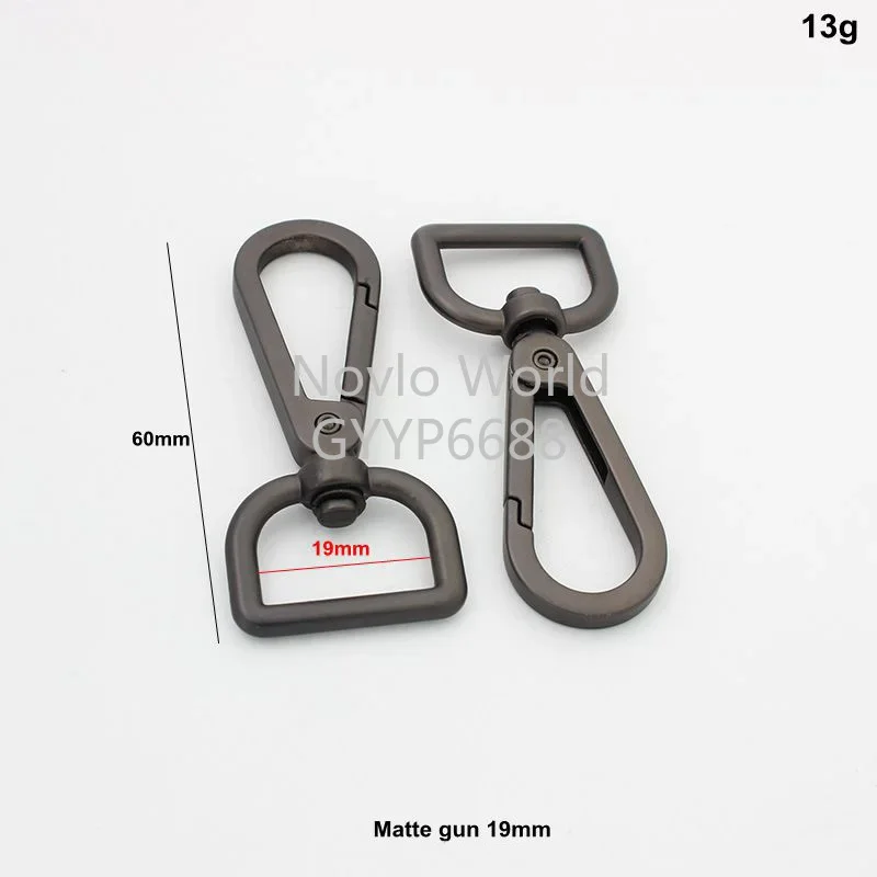 Nolvo World 20 pcs 13-16-19-26-32-38mm Matte gun Buckle Metal Clasp Hook Swivel Snap Fashion Clips Metal Buckle