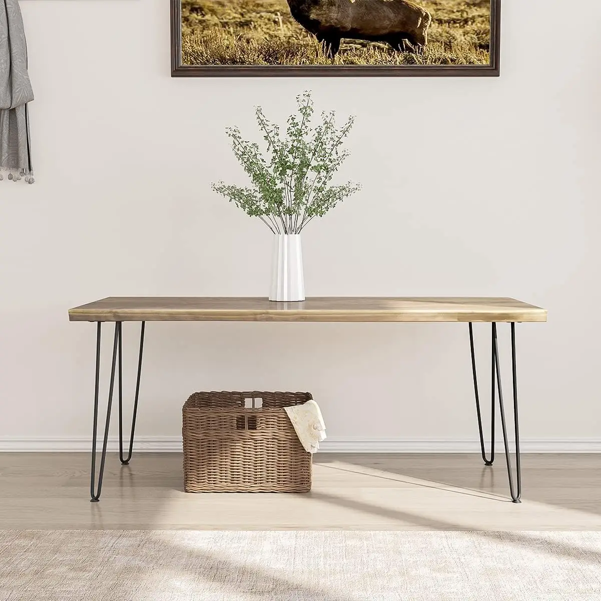 أرجل أثاث دبوس شعر شديدة التحمل مقاس 20 بوصة، ومشاريع منزلية معدنية يمكنك صنعها بنفسك لمنضدة الليل، وطاولة القهوة، والمكتب، وما إلى ذلك مع Ru #3