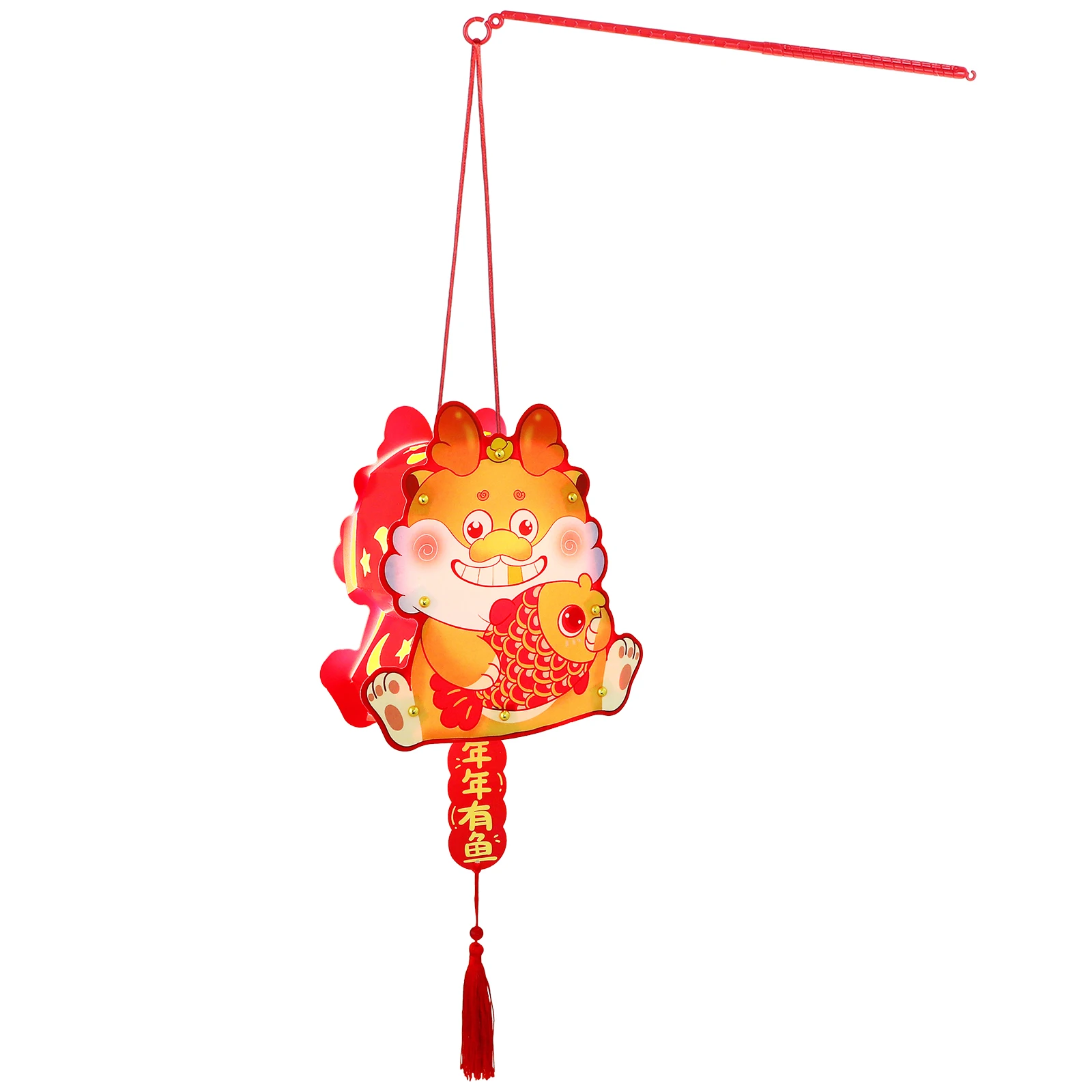 

1 Set Diy Dragon Lantern Kit New Year Decoration Portable Light Lantern Making Material Set Fish Pattern Symbolic Design Festive