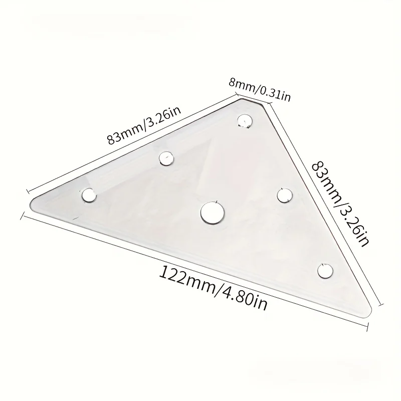 10 Sets of Stainless Steel Corner Brackets and Flat Angle Iron Fasteners for Supporting Furniture and Hardware. view 3