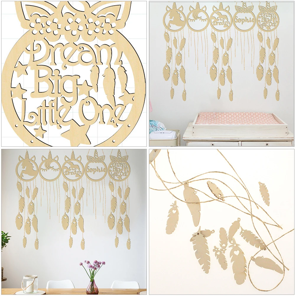 5 مجموعات من مواد صائد الأحلام DIY المعلقات المدمجة المحمولة يونيكورن لتزيين جدران غرفة النوم زخرفة يدوية
