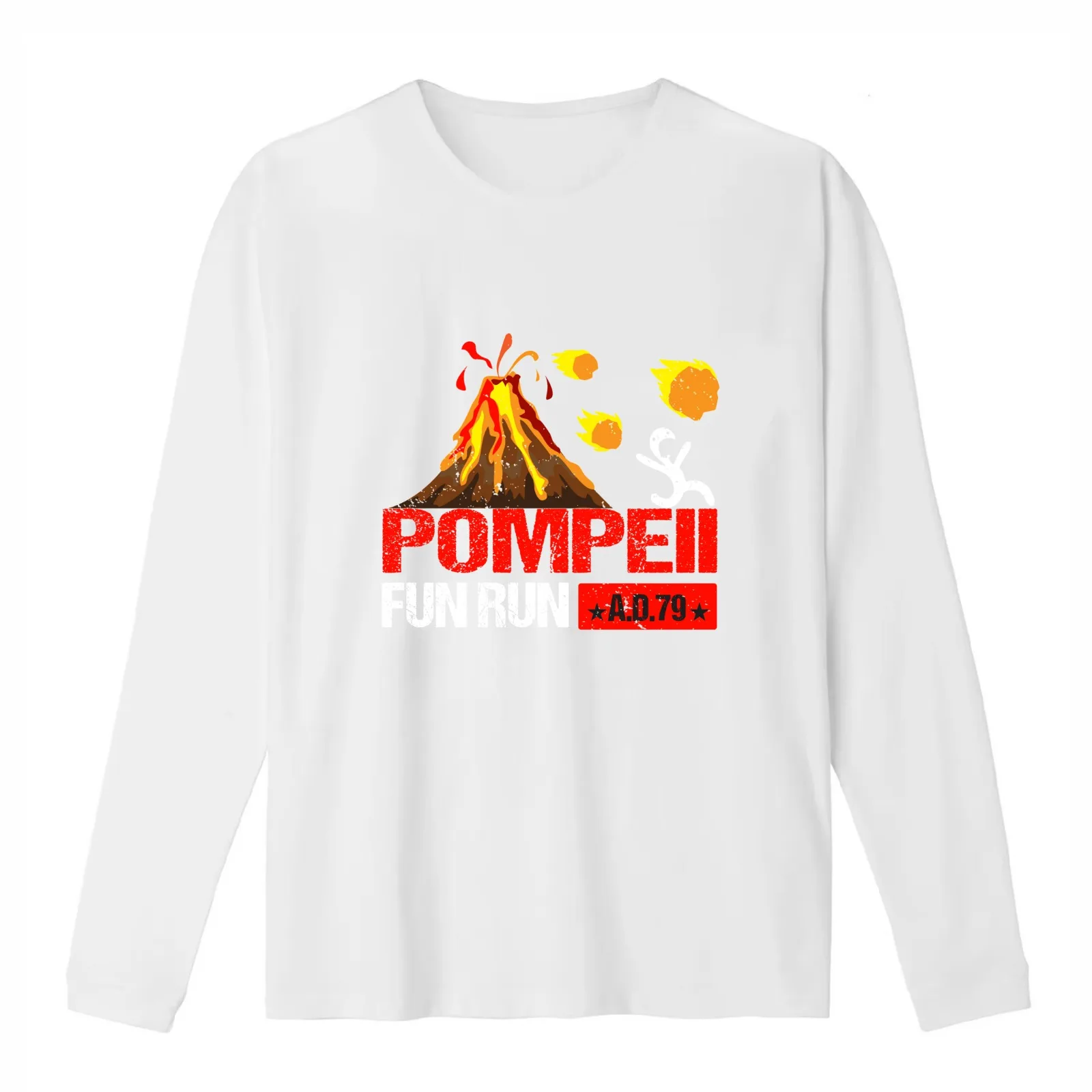 Pompeii Fun Run 79 AD Retro Vintage T-Shirt Summer Casual Cotton Tee Oversized Streetwear Tops Vintage Graphic Print