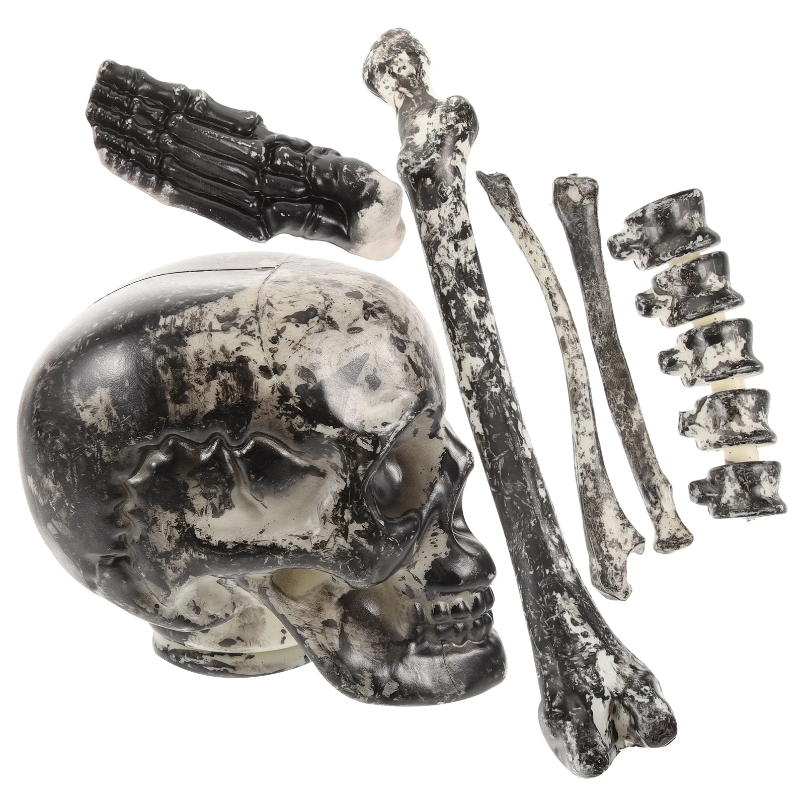 

6 PCS Decorative Realistic Bones Prop Halloween Decorations Fake Skull