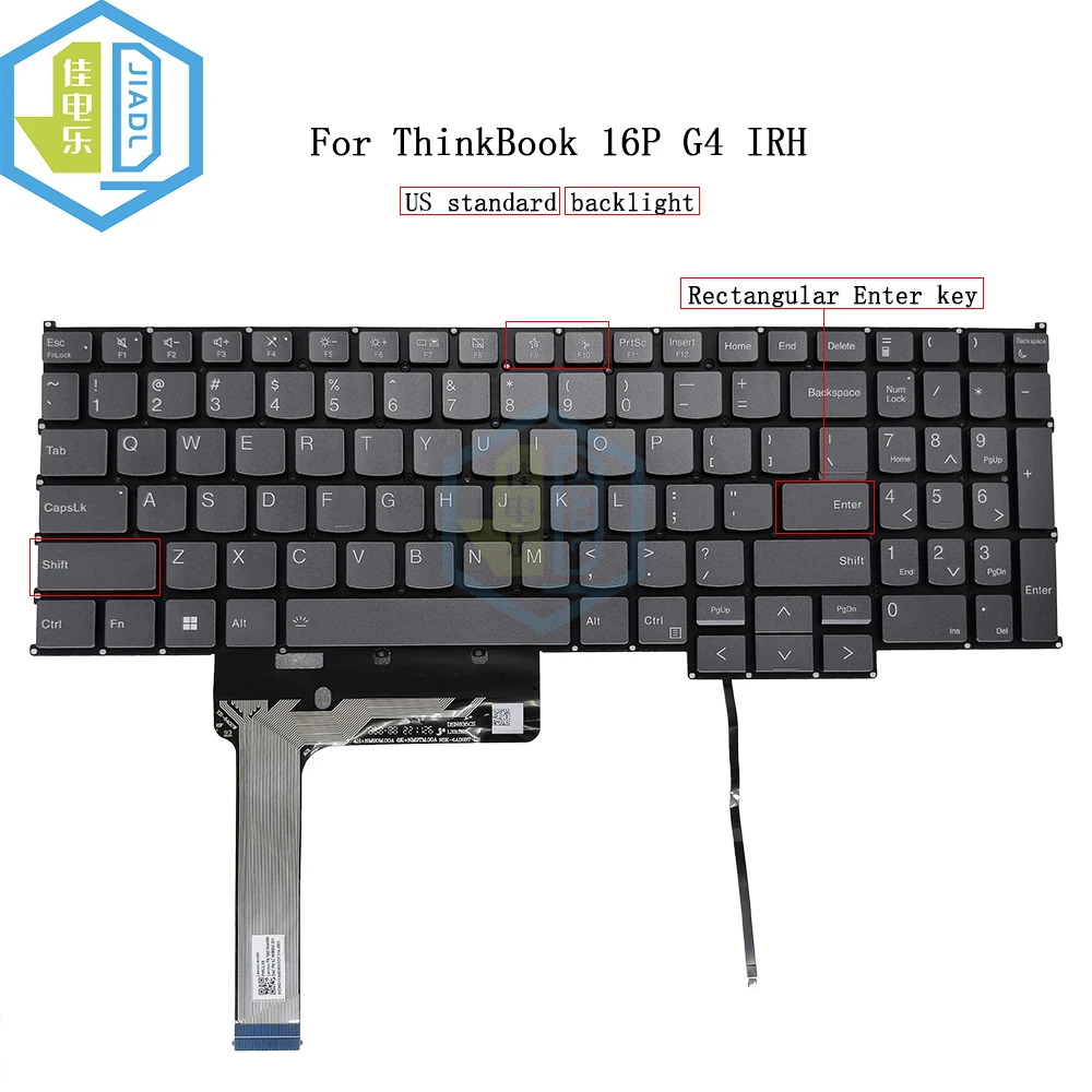 

Клавиатура с английской раскладкой для ноутбука Lenovo ThinkBook16 + 16p G4 PH5CLXB, США, подсветка для ноутбука, ПК, клавиатуры