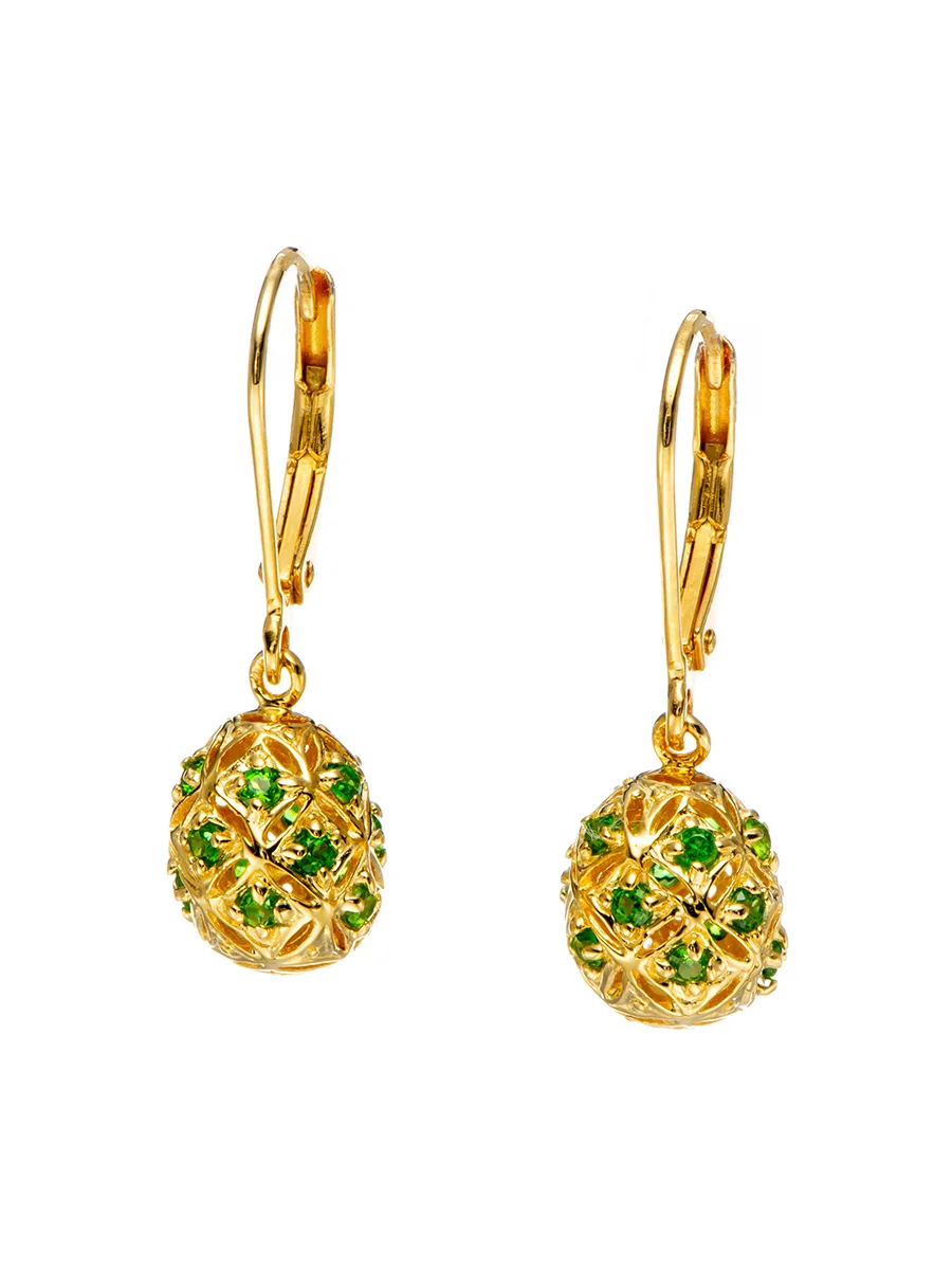 

Серьги GESIDE из желтого золота 18 карат с хромированным диопсидом поверх стерлингового серебра