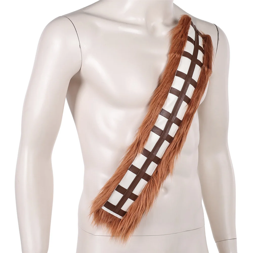 Movie Space Battle Chewbacca Cosplay Shoulder Strap Brown Fur Costume Accessories Outfits Props Disguise Halloween Carnival view 4