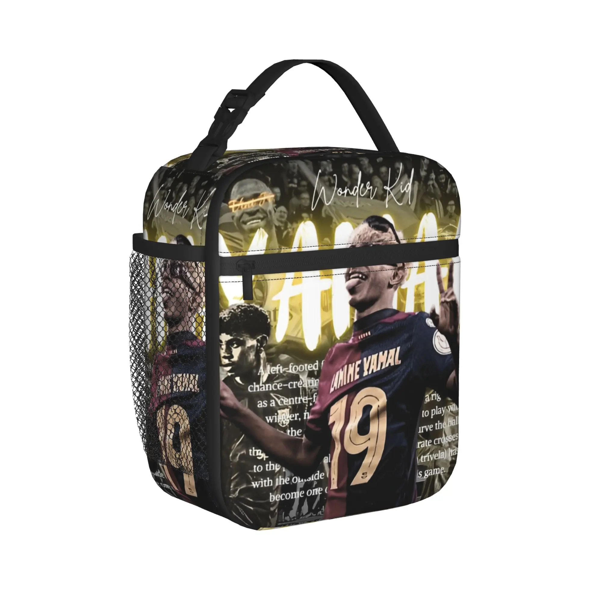 Lamine Y-Yamal Soccer Football Insulated Lunch Bag Large Meal Container Thermal Bag Lunch Box Tote Office  Outdoor Bento Pouch