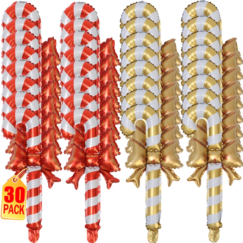 Christmas Candy Canes Balloons Inflatable Bow Crutches Xmas Tree Fireplace Hanging Ornaments New Year Party Decoration Kids Toys