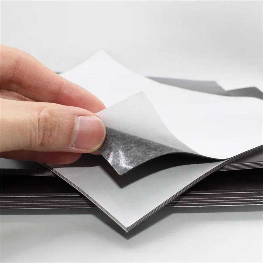 XiongChuCi A4 0.5/1/1.5/2mm Rubber Soft Black Magnet with Adhesive Self-adhesive For Photo Picture Fridge Trimmable Magnetism